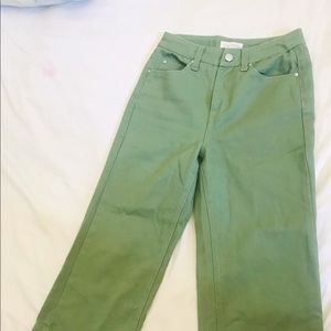 Pistachio Green Straight-Leg Pants